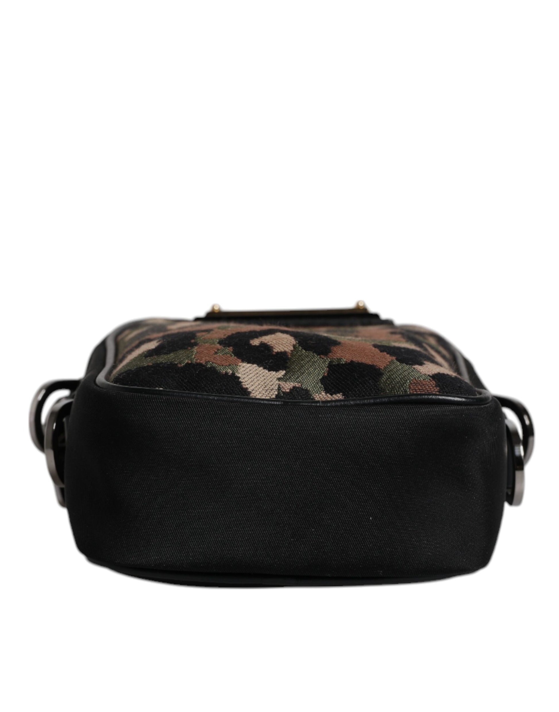 Dolce & Gabbana Multicolor Leopard Jacquard Logo Plaque Neck Strap Bag - ClickThatClicks 