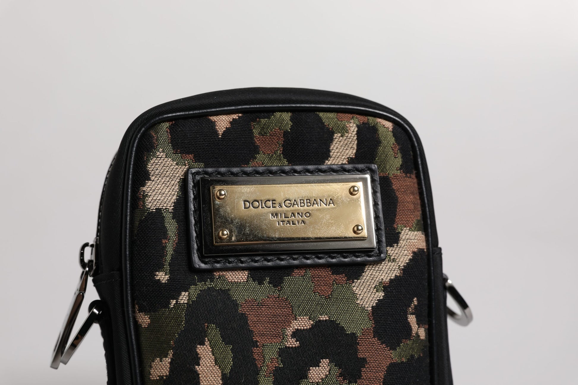 Dolce & Gabbana Multicolor Leopard Jacquard Logo Plaque Neck Strap Bag - ClickThatClicks 