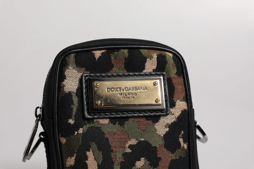 Dolce & Gabbana Multicolor Leopard Jacquard Logo Plaque Neck Strap Bag - ClickThatClicks 