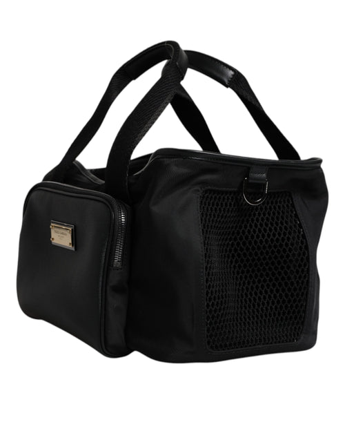 Dolce & Gabbana Black Shoulder Strap Pet Carry Logo Plaque Bag - ClickThatClicks 