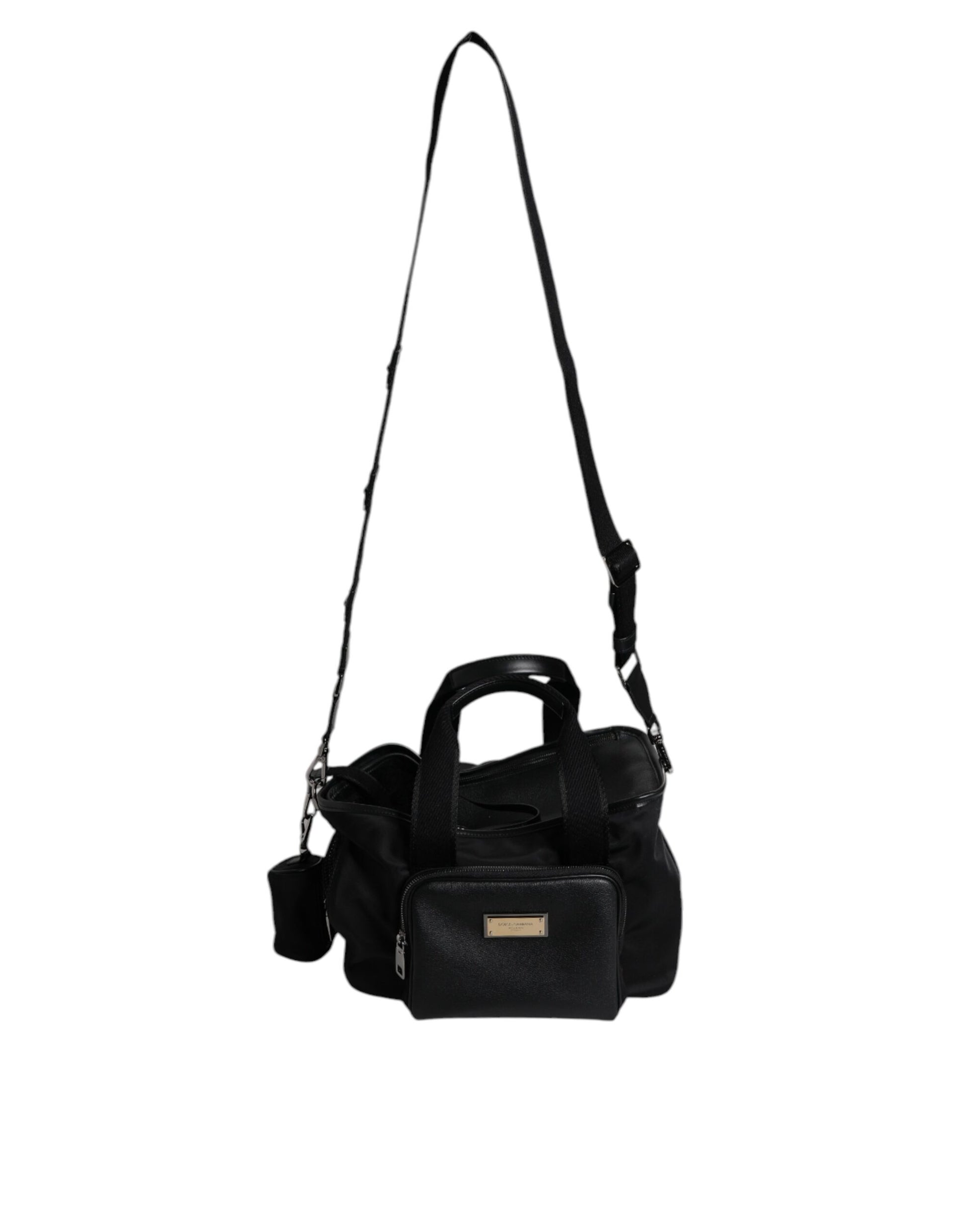 Dolce & Gabbana Black Shoulder Strap Pet Carry Logo Plaque Bag - ClickThatClicks 