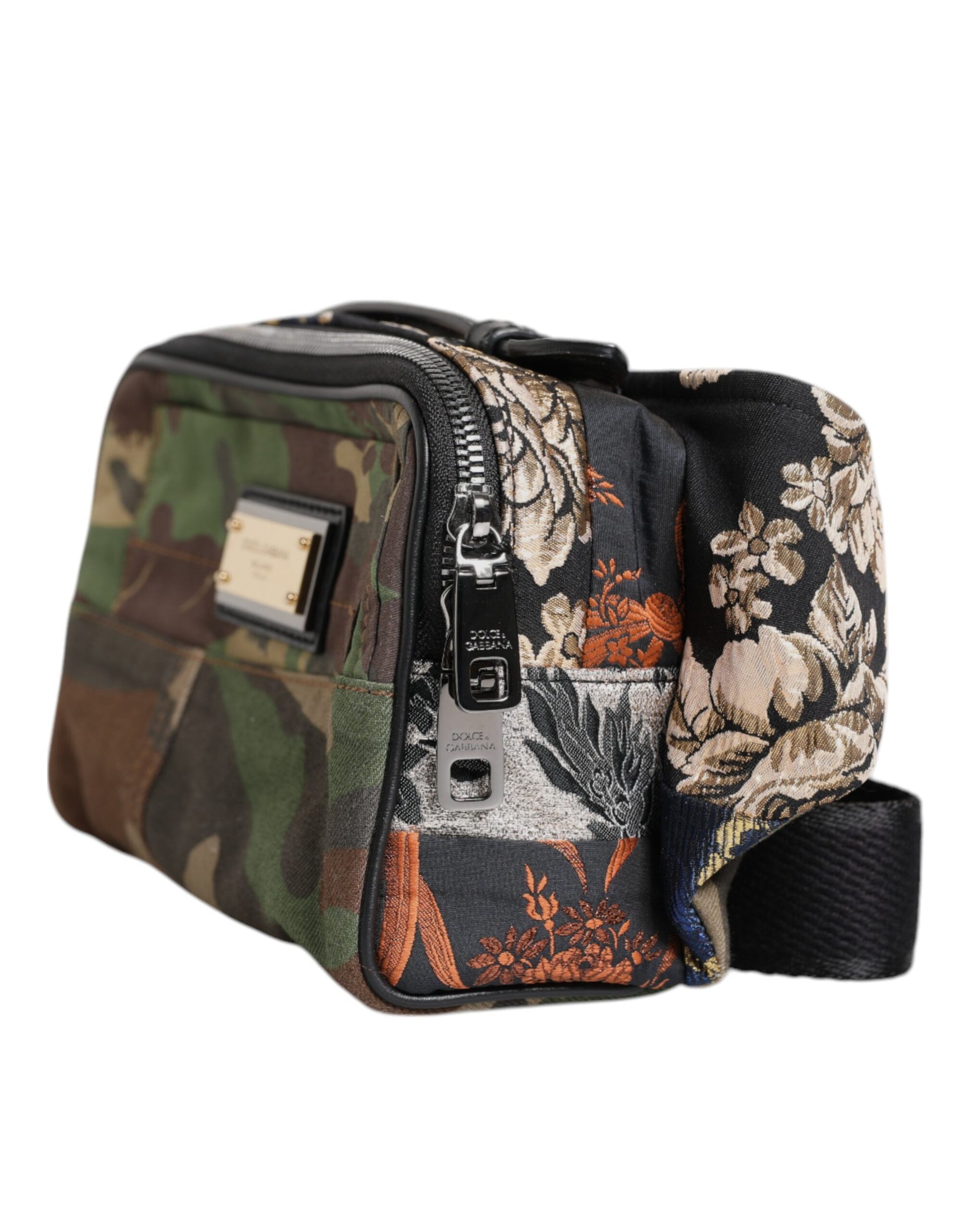 Dolce & Gabbana Multicolor Camouflage Patchwork Logo Waist Fanny Pack Bag - ClickThatClicks 
