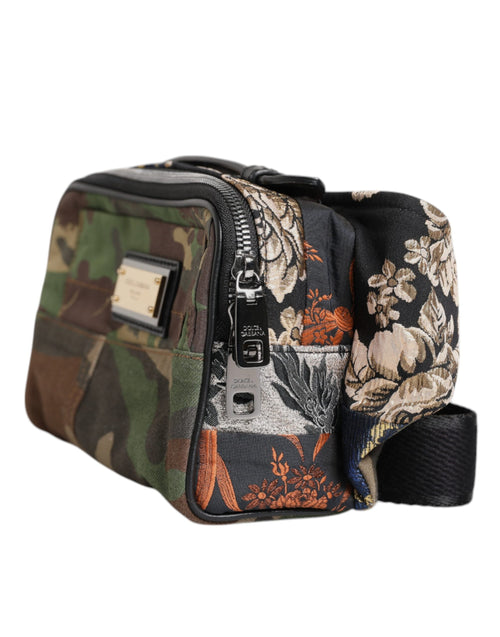 Dolce & Gabbana Multicolor Camouflage Patchwork Logo Waist Fanny Pack Bag - ClickThatClicks 