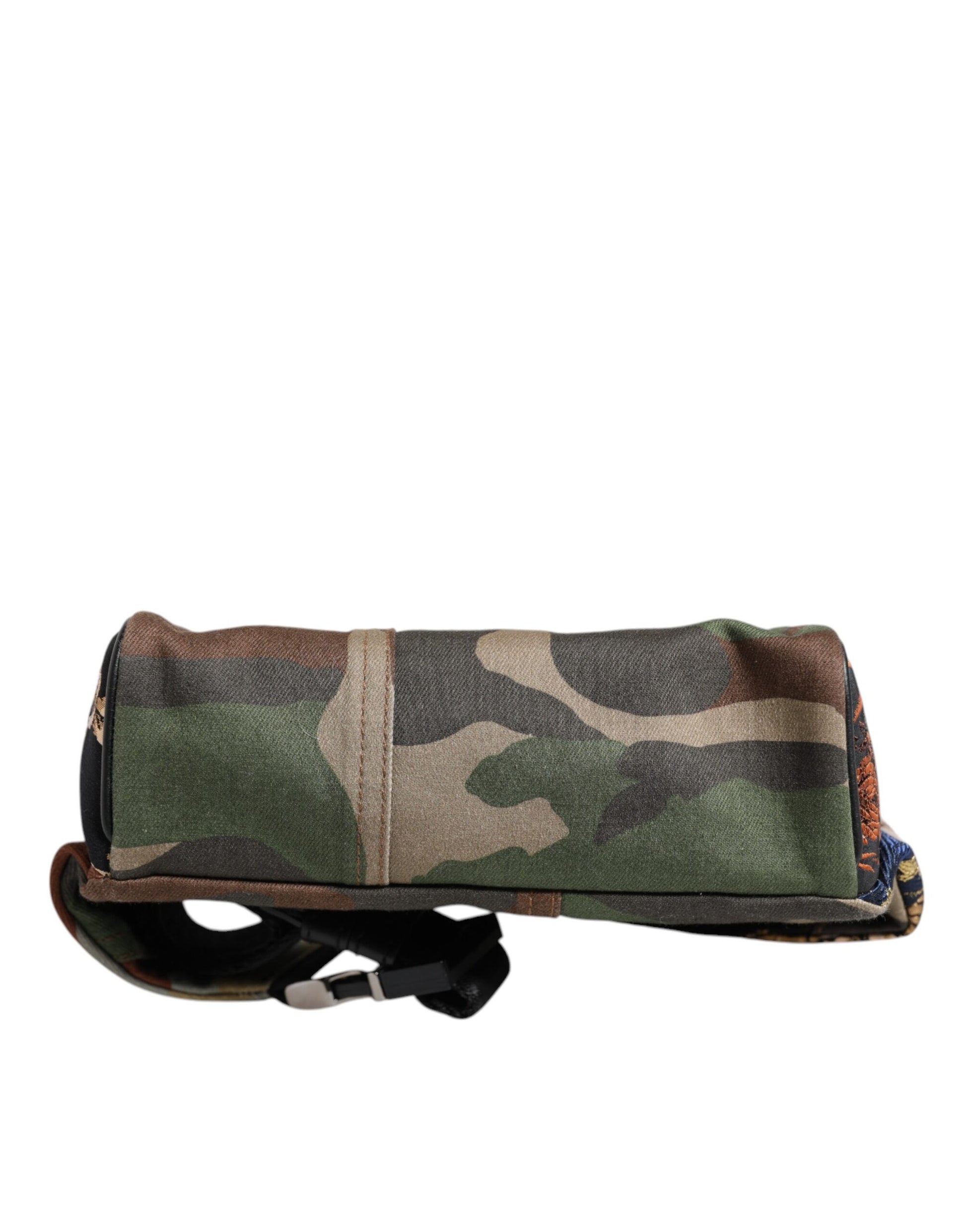 Dolce & Gabbana Multicolor Camouflage Patchwork Logo Waist Fanny Pack Bag - ClickThatClicks 
