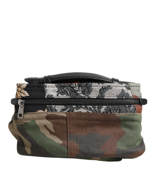 Dolce & Gabbana Multicolor Camouflage Patchwork Logo Waist Fanny Pack Bag - ClickThatClicks 