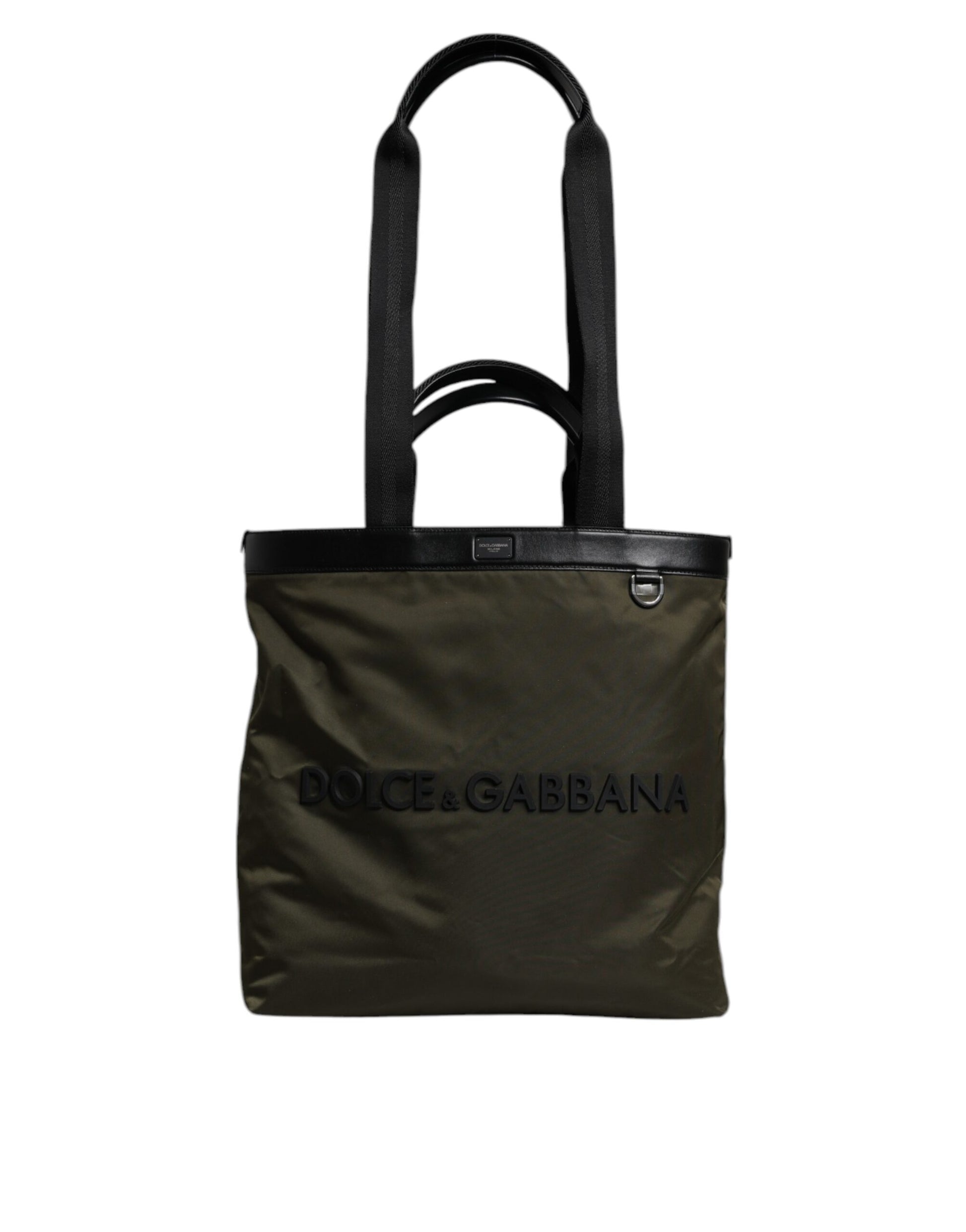 Dolce & Gabbana Military Green Nylon Shoulder Strap Tote Bag - ClickThatClicks 