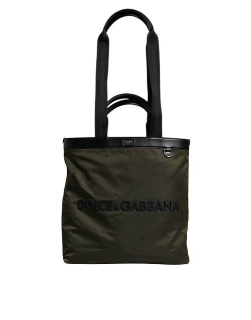 Dolce & Gabbana Military Green Nylon Shoulder Strap Tote Bag - ClickThatClicks 