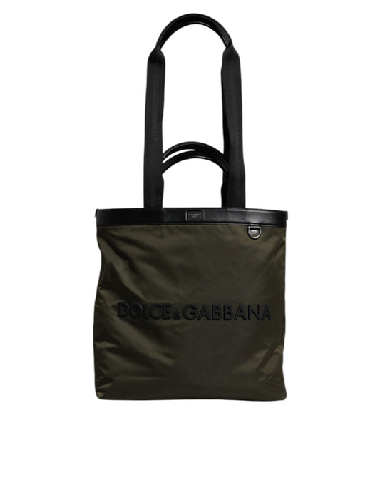Dolce & Gabbana Military Green Nylon Shoulder Strap Tote Bag - ClickThatClicks 