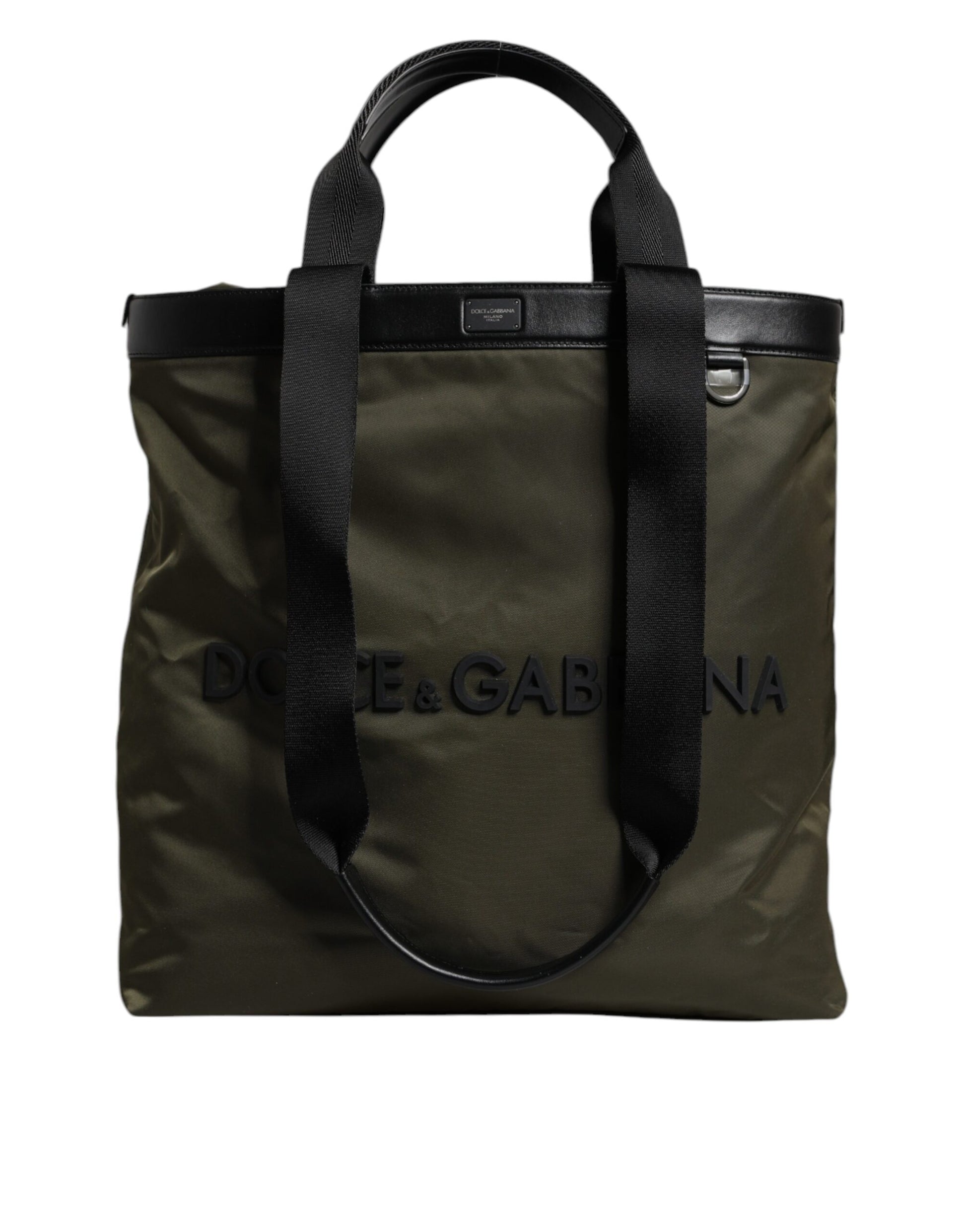 Dolce & Gabbana Military Green Nylon Shoulder Strap Tote Bag - ClickThatClicks 