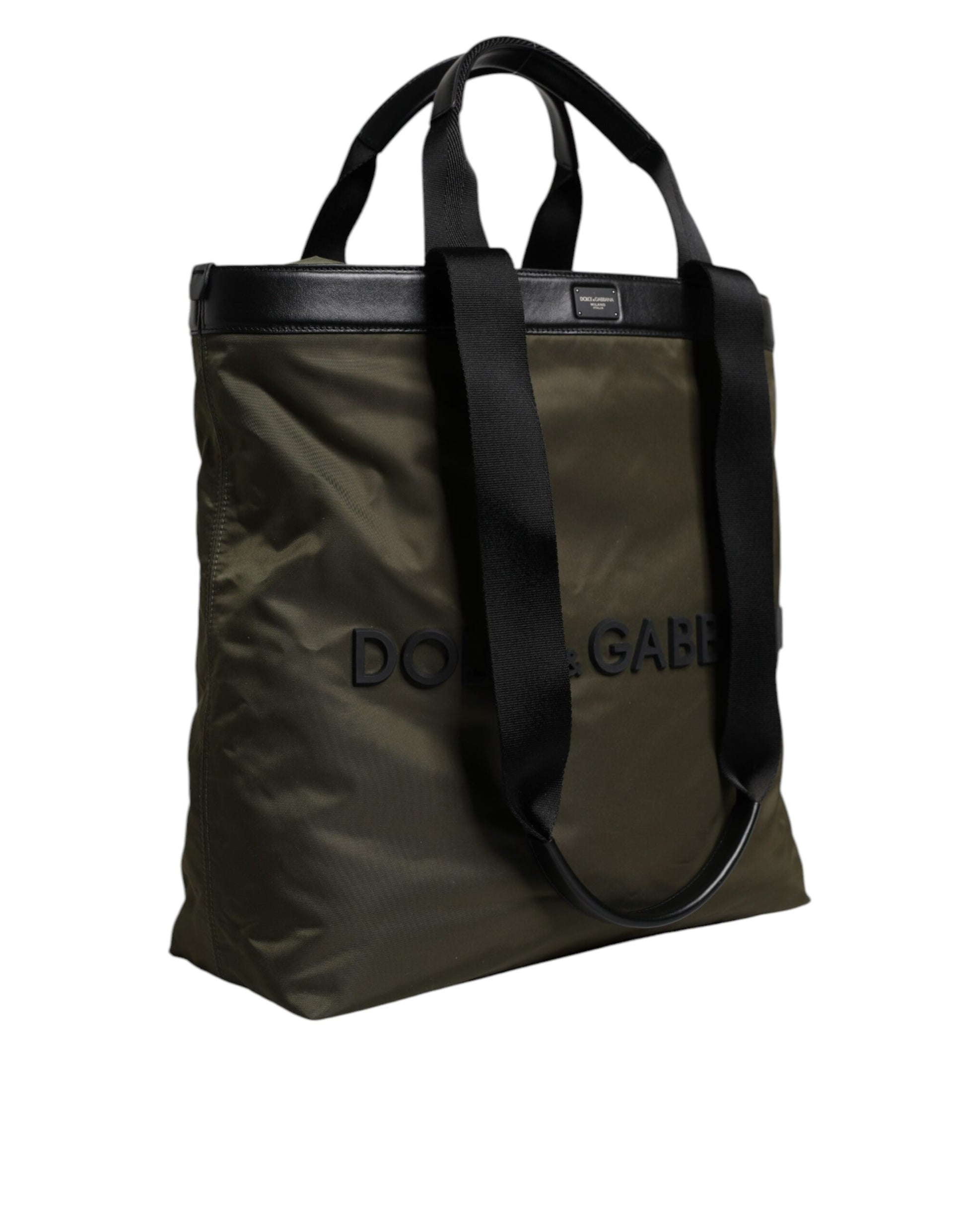 Dolce & Gabbana Military Green Nylon Shoulder Strap Tote Bag - ClickThatClicks 