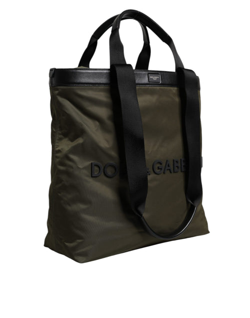 Dolce & Gabbana Military Green Nylon Shoulder Strap Tote Bag - ClickThatClicks 