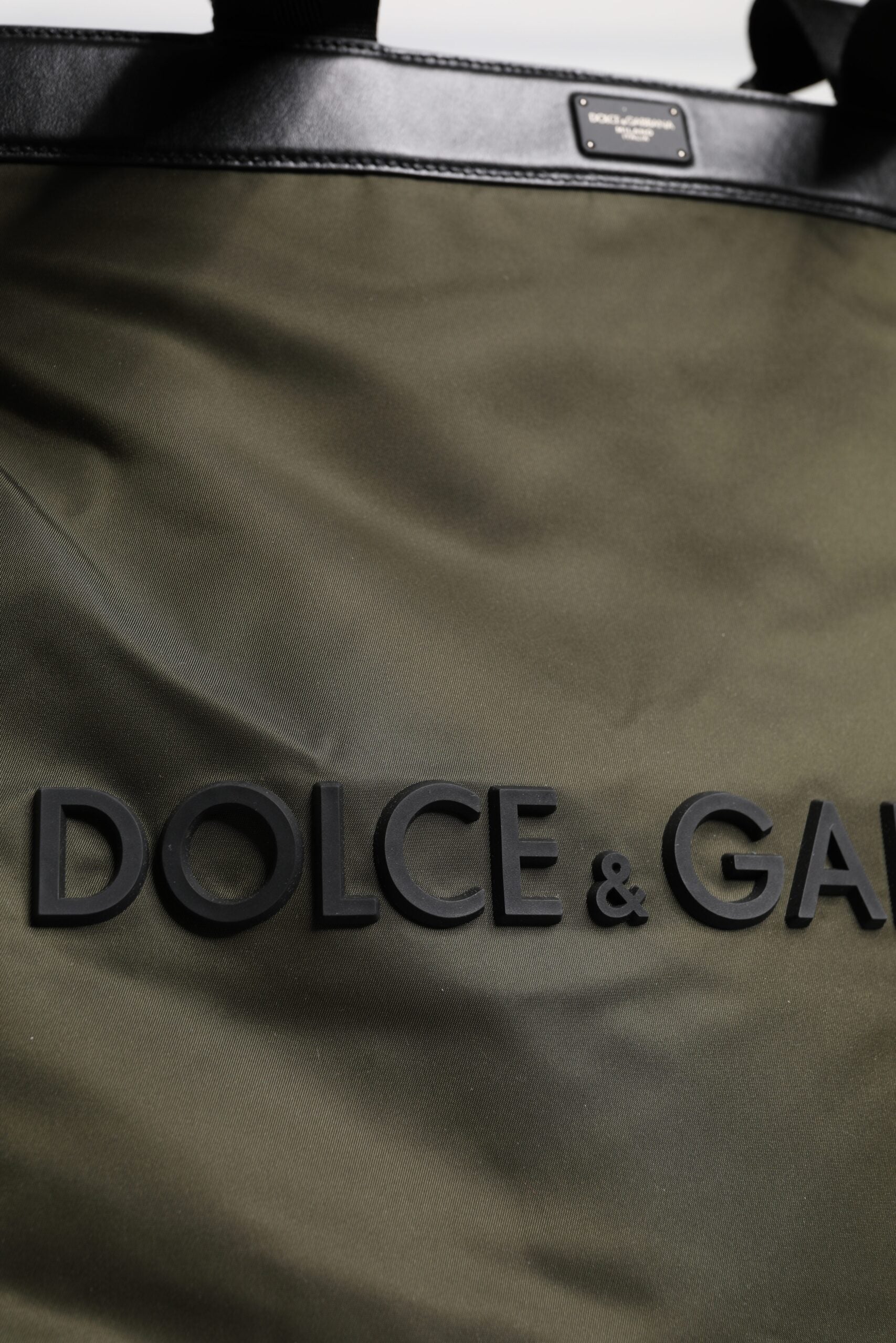 Dolce & Gabbana Military Green Nylon Shoulder Strap Tote Bag - ClickThatClicks 