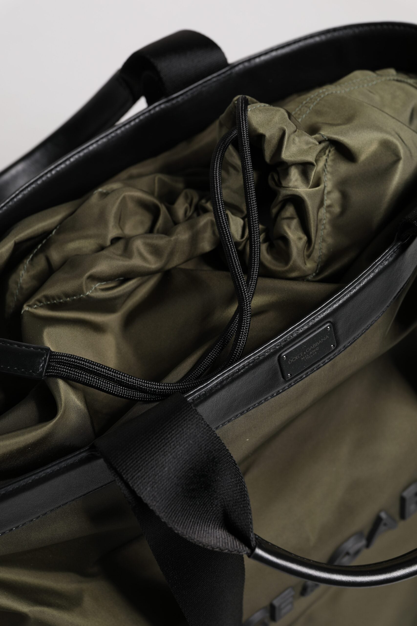 Dolce & Gabbana Military Green Nylon Shoulder Strap Tote Bag - ClickThatClicks 