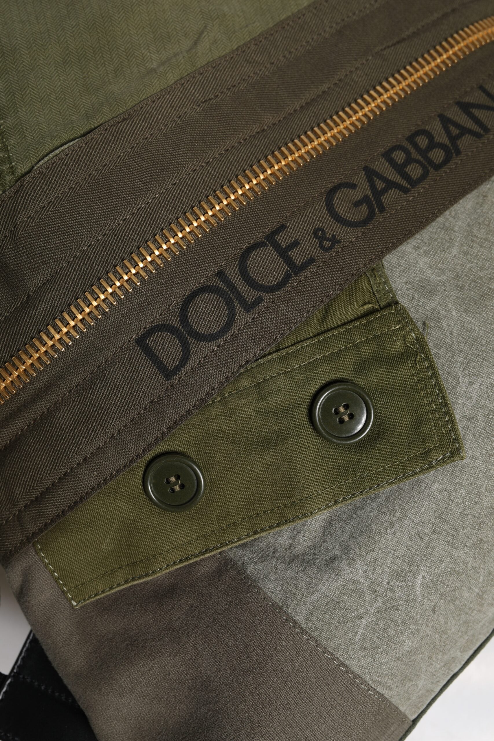 Dolce & Gabbana Military Green Patchwork Rucksack Backpack Bag - ClickThatClicks 