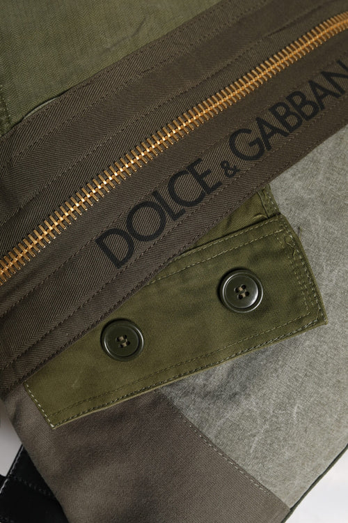 Dolce & Gabbana Military Green Patchwork Rucksack Backpack Bag - ClickThatClicks 
