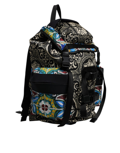 Dolce & Gabbana Multicolor Maiolica Print Nylon Backpack Bag - ClickThatClicks 