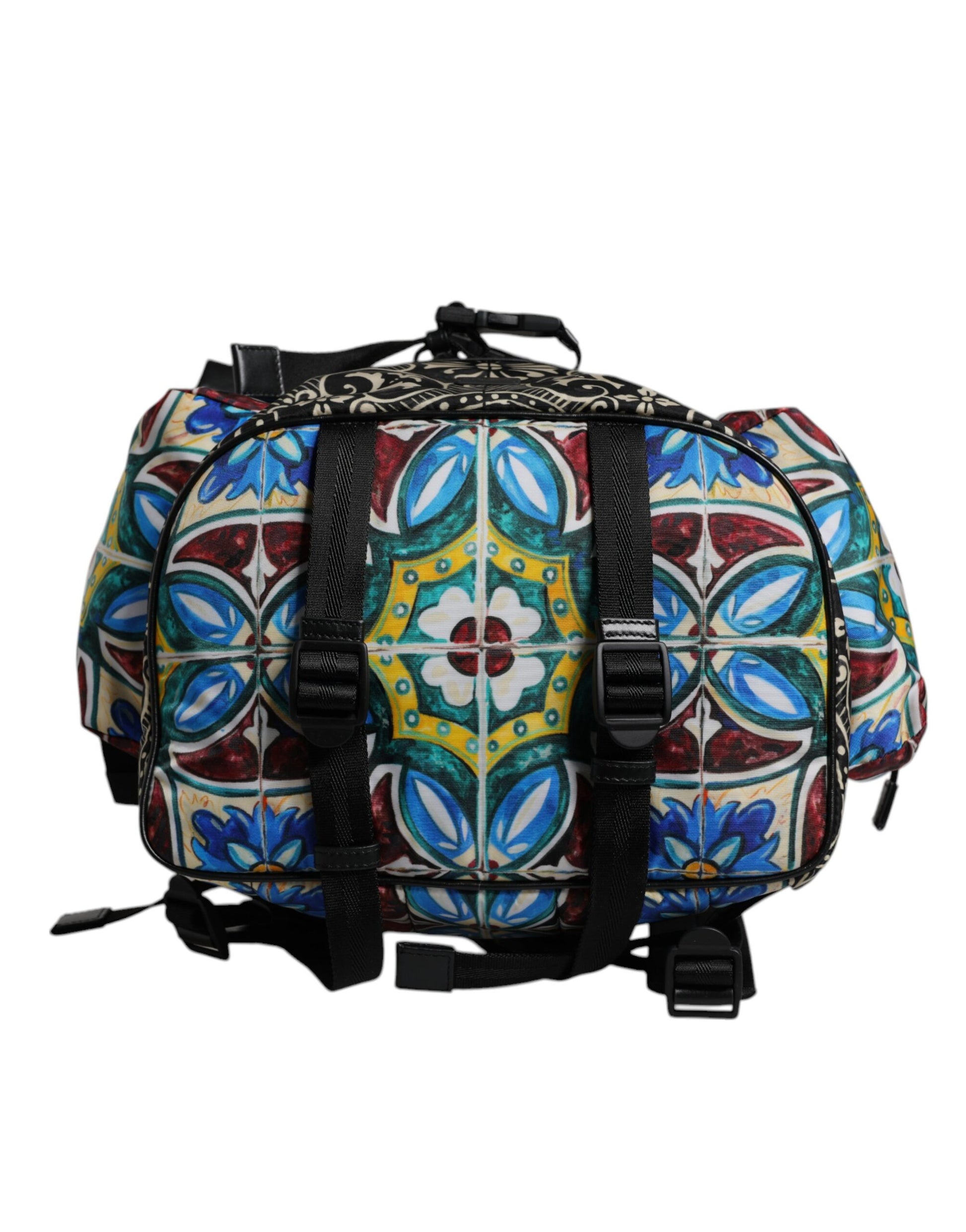Dolce & Gabbana Multicolor Maiolica Print Nylon Backpack Bag - ClickThatClicks 
