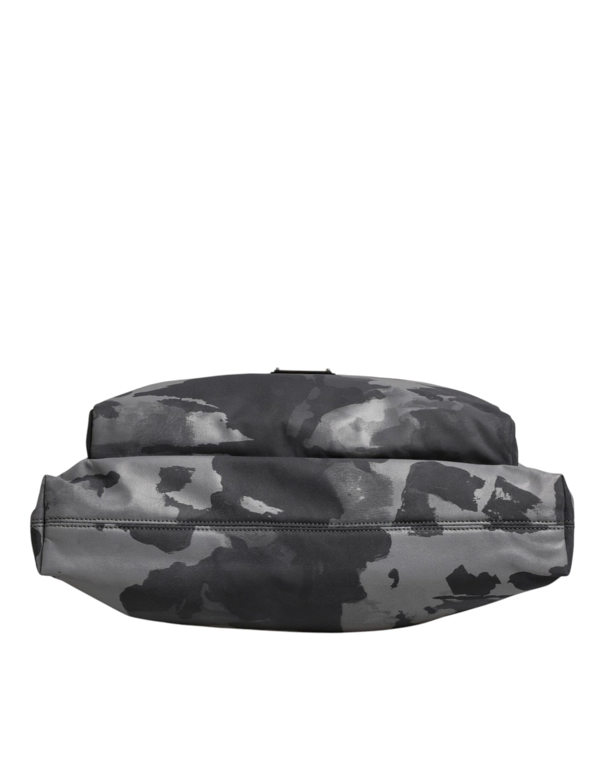 Dolce & Gabbana Gray Camo Cotton Multiple Compartments Tote Bag - ClickThatClicks 