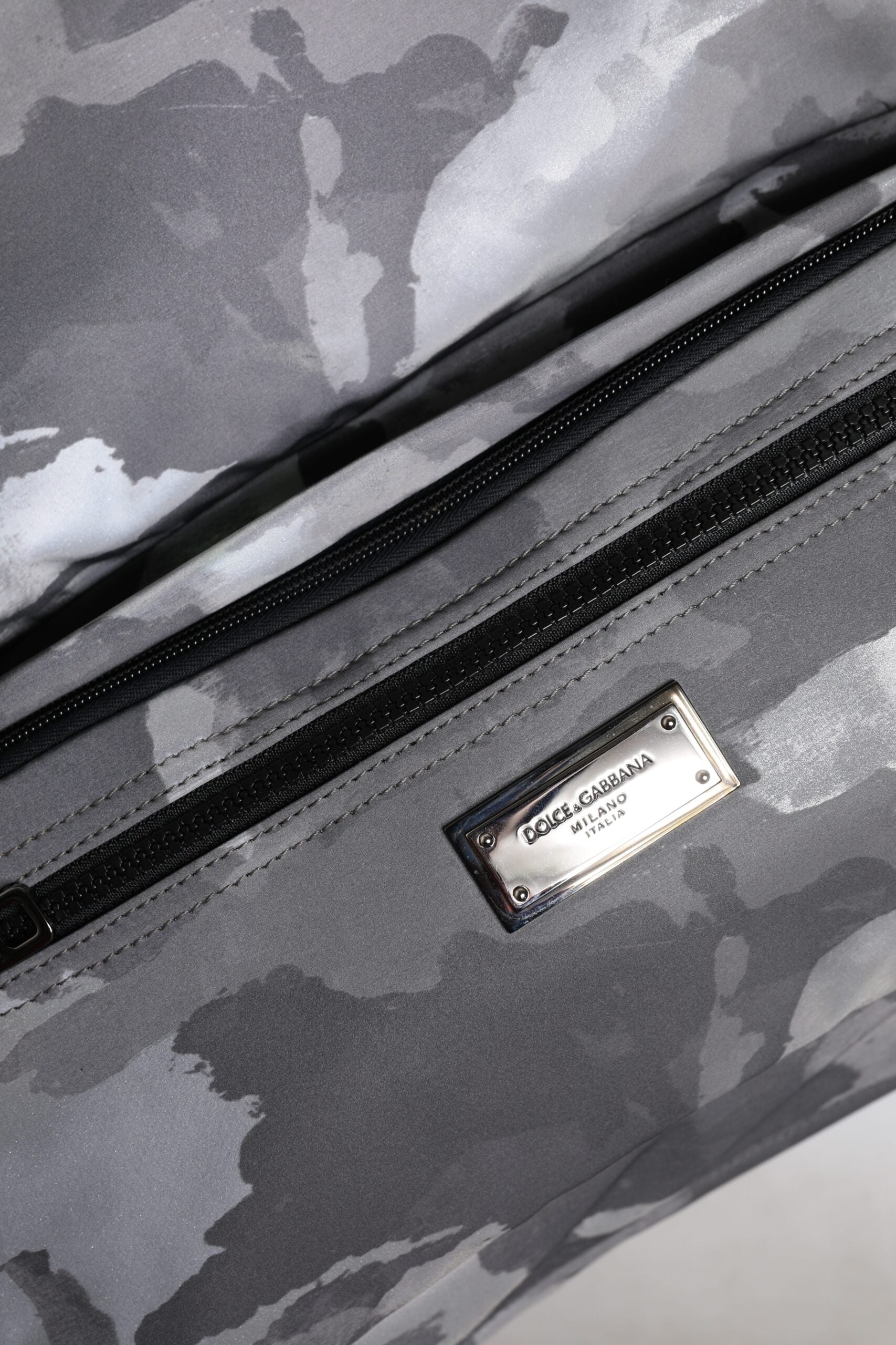 Dolce & Gabbana Gray Camo Cotton Multiple Compartments Tote Bag - ClickThatClicks 