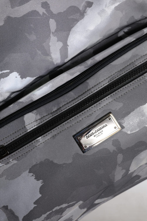 Dolce & Gabbana Gray Camo Cotton Multiple Compartments Tote Bag - ClickThatClicks 