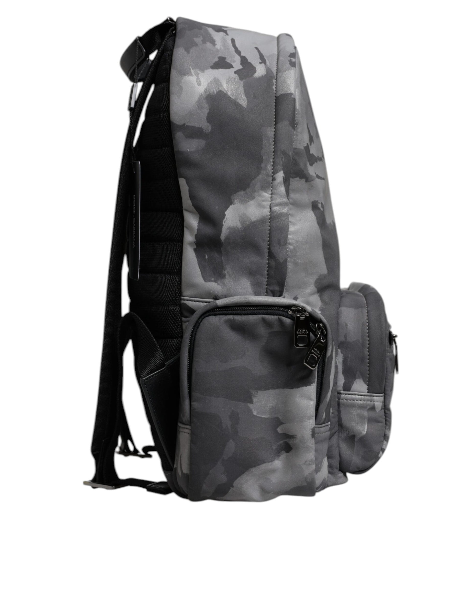 Dolce & Gabbana Gray Cotton Camouflage Logo Plaque Backpack Bag - ClickThatClicks 