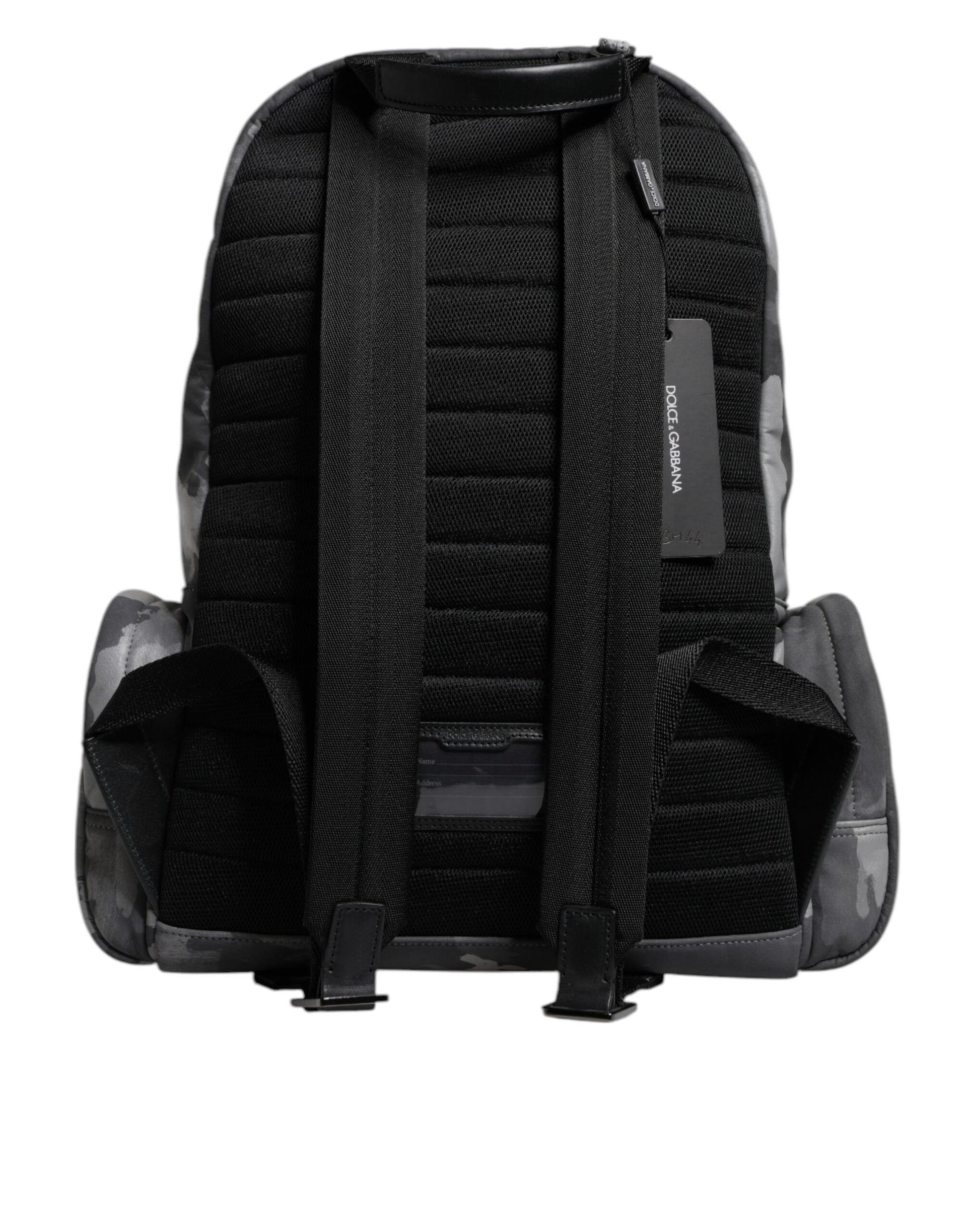 Dolce & Gabbana Gray Cotton Camouflage Logo Plaque Backpack Bag - ClickThatClicks 