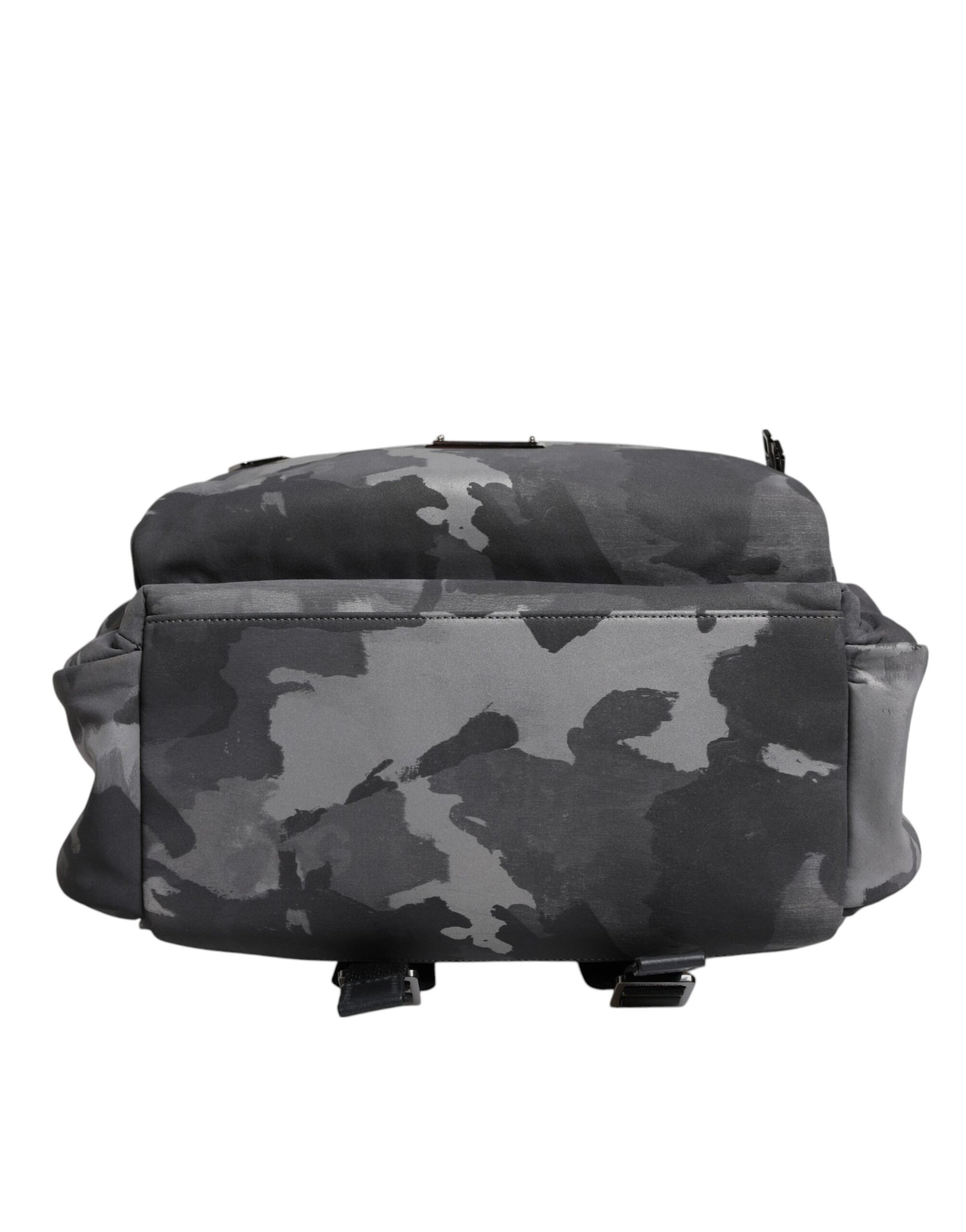 Dolce & Gabbana Gray Cotton Camouflage Logo Plaque Backpack Bag - ClickThatClicks 