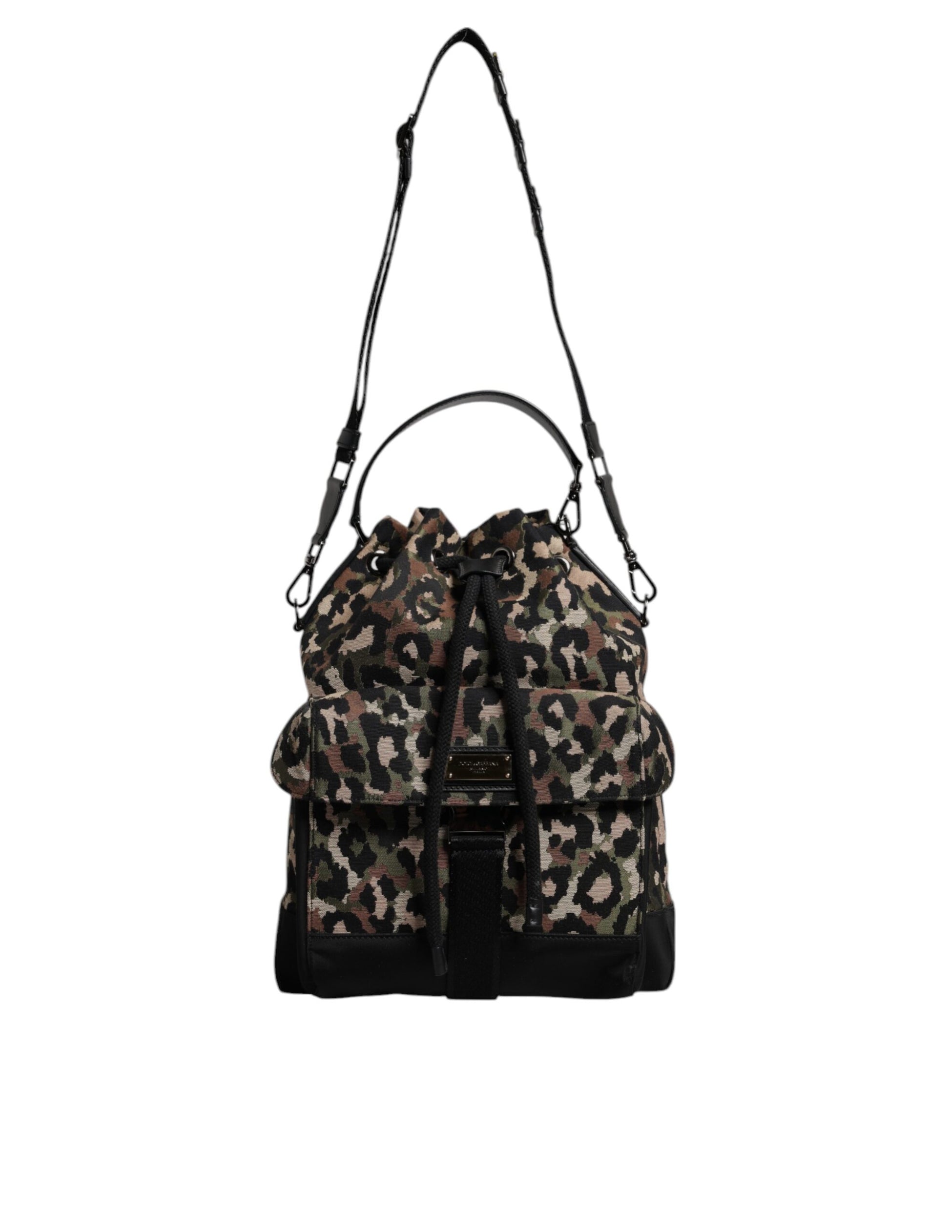 Dolce & Gabbana Multicolor Leopard Cotton Shoulder Bucket Bag - ClickThatClicks 
