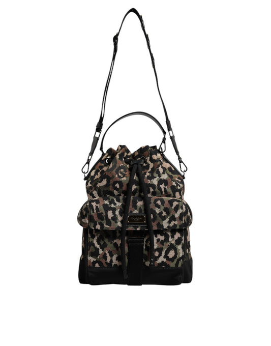 Dolce & Gabbana Multicolor Leopard Cotton Shoulder Bucket Bag - ClickThatClicks 