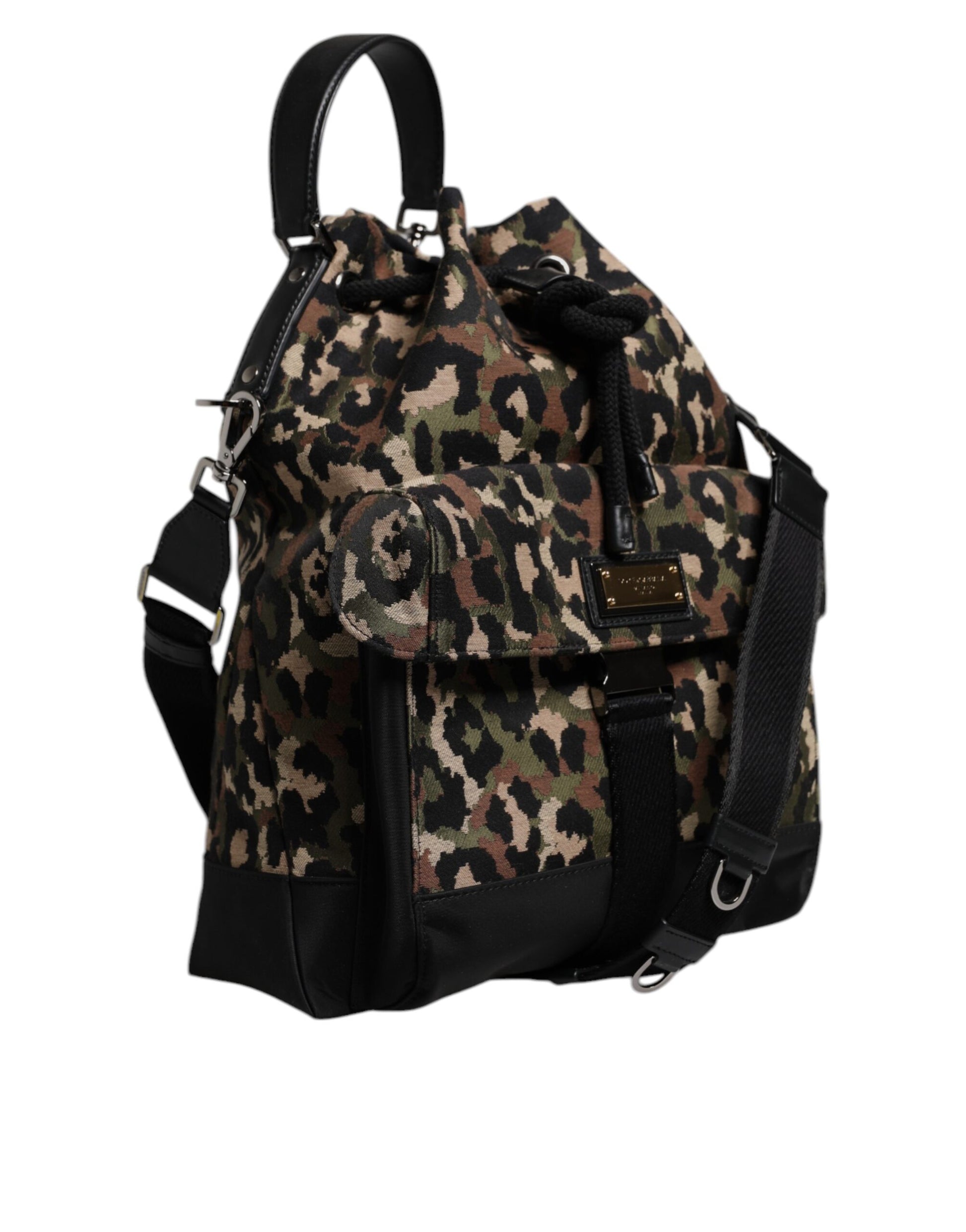 Dolce & Gabbana Multicolor Leopard Cotton Shoulder Bucket Bag - ClickThatClicks 