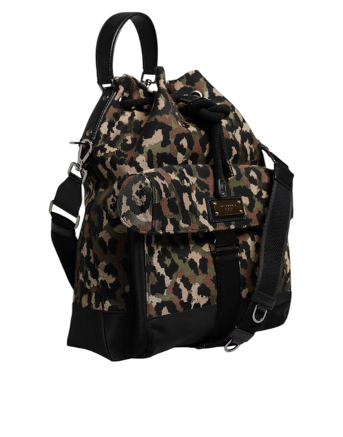Dolce & Gabbana Multicolor Leopard Cotton Shoulder Bucket Bag - ClickThatClicks 