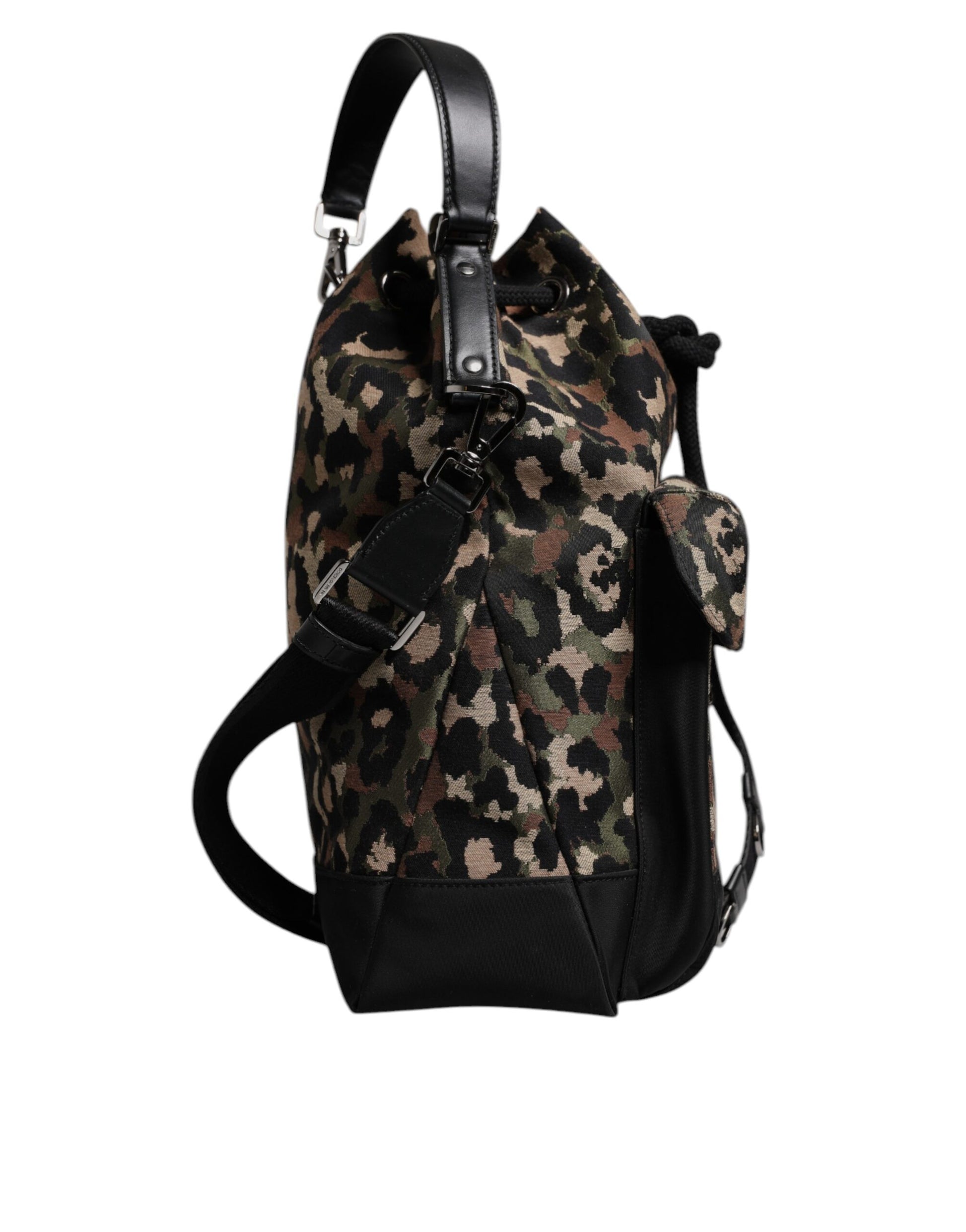 Dolce & Gabbana Multicolor Leopard Cotton Shoulder Bucket Bag - ClickThatClicks 