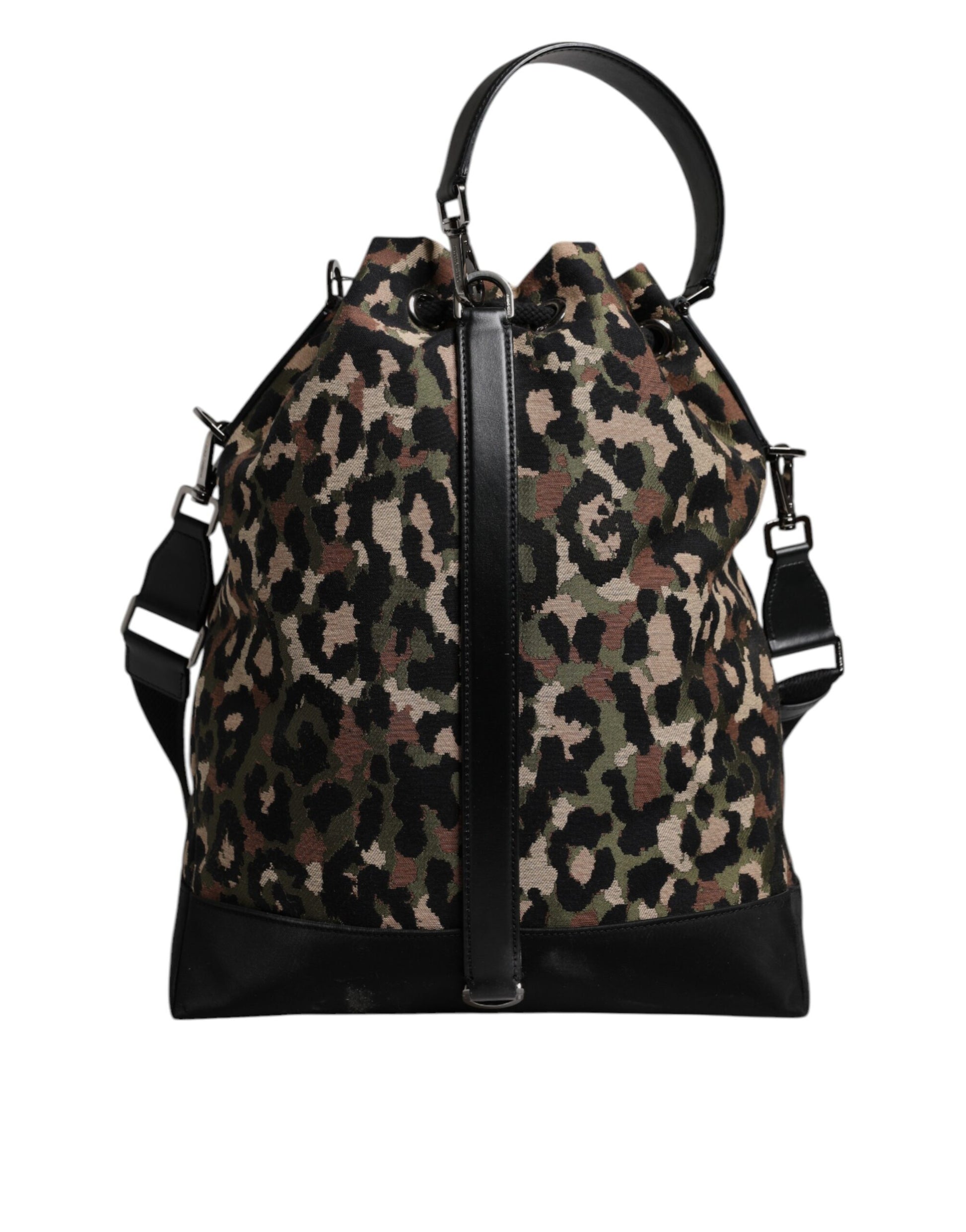 Dolce & Gabbana Multicolor Leopard Cotton Shoulder Bucket Bag - ClickThatClicks 