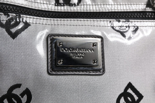 Dolce & Gabbana Polyester Gray Black DG Logo Plaque Backpack Bag - ClickThatClicks 