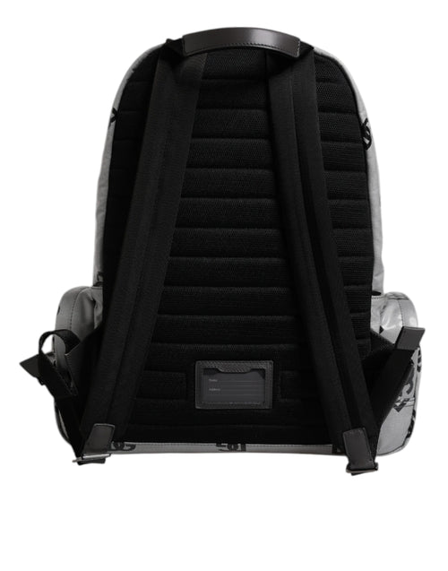Dolce & Gabbana Polyester Gray Black DG Logo Plaque Backpack Bag - ClickThatClicks 