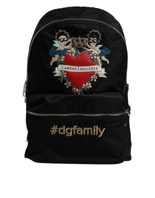 Dolce & Gabbana Black Nylon #DGFAMILY Embellished Backpack VULCANO Bag - ClickThatClicks 