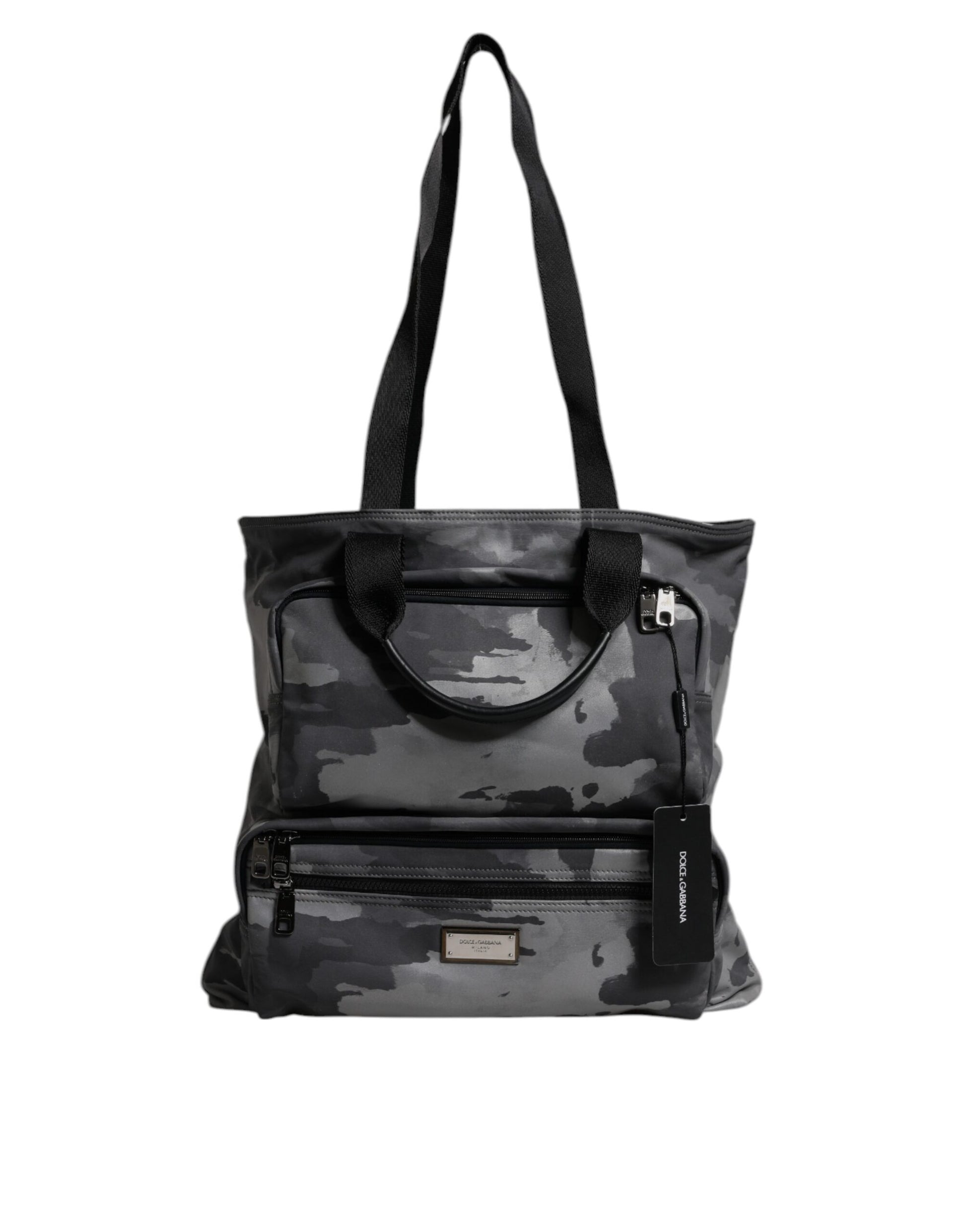 Dolce & Gabbana Black Camouflage Shoulder Strap Logo Plaque Bag - ClickThatClicks 