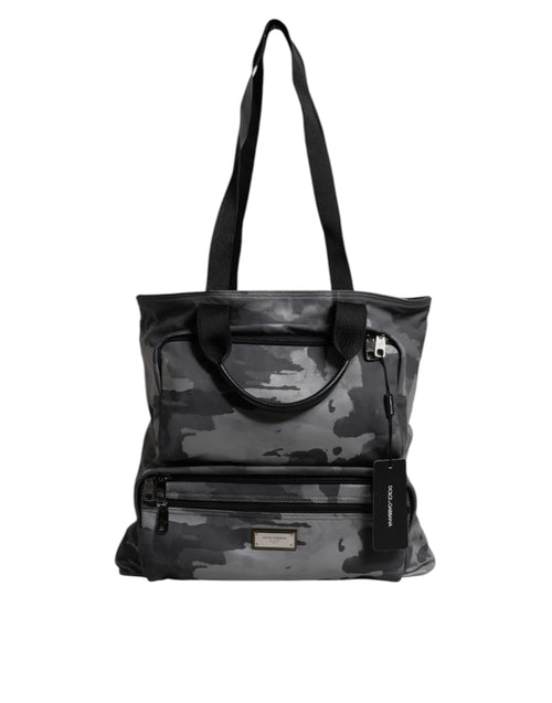 Dolce & Gabbana Black Camouflage Shoulder Strap Logo Plaque Bag - ClickThatClicks 