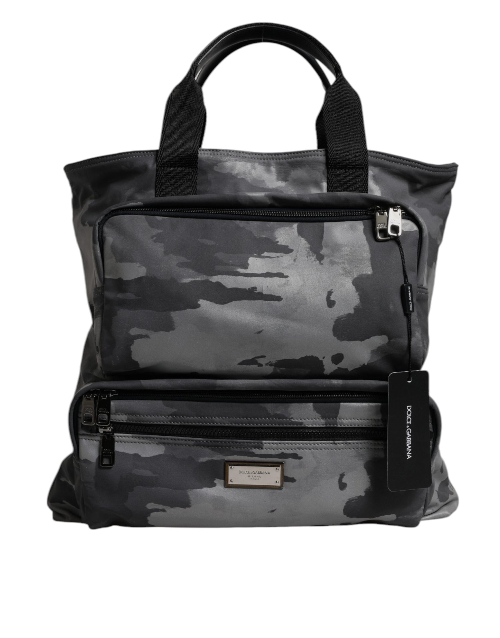 Dolce & Gabbana Black Camouflage Shoulder Strap Logo Plaque Bag - ClickThatClicks 