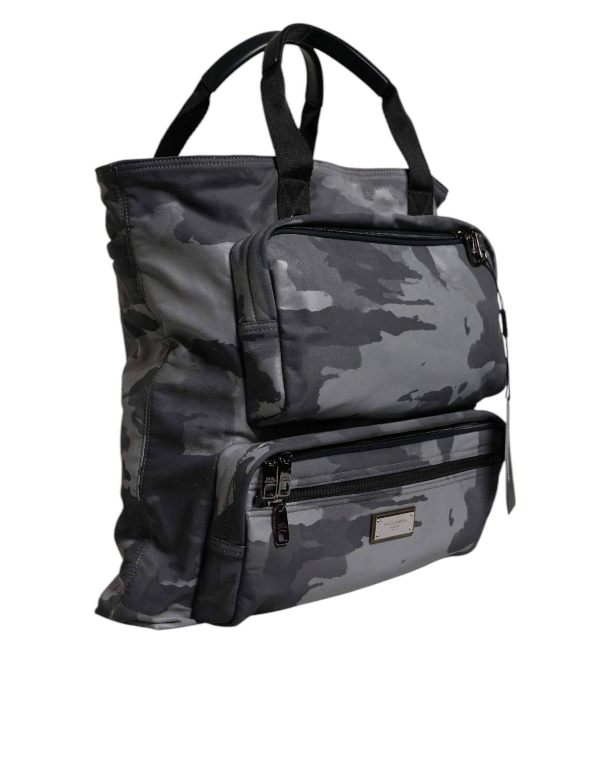 Dolce & Gabbana Black Camouflage Shoulder Strap Logo Plaque Bag - ClickThatClicks 
