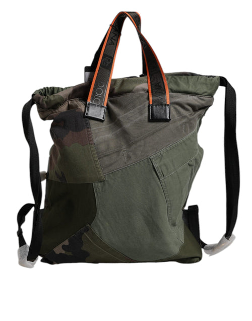 Dolce & Gabbana Military Green Patchwork Rucksack Backpack Bag - ClickThatClicks 