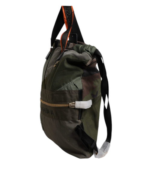 Dolce & Gabbana Military Green Patchwork Rucksack Backpack Bag - ClickThatClicks 