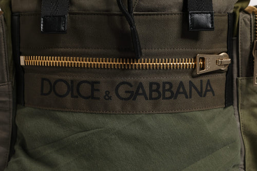 Dolce & Gabbana Military Green Patchwork Travel Backpack Bag - ClickThatClicks 