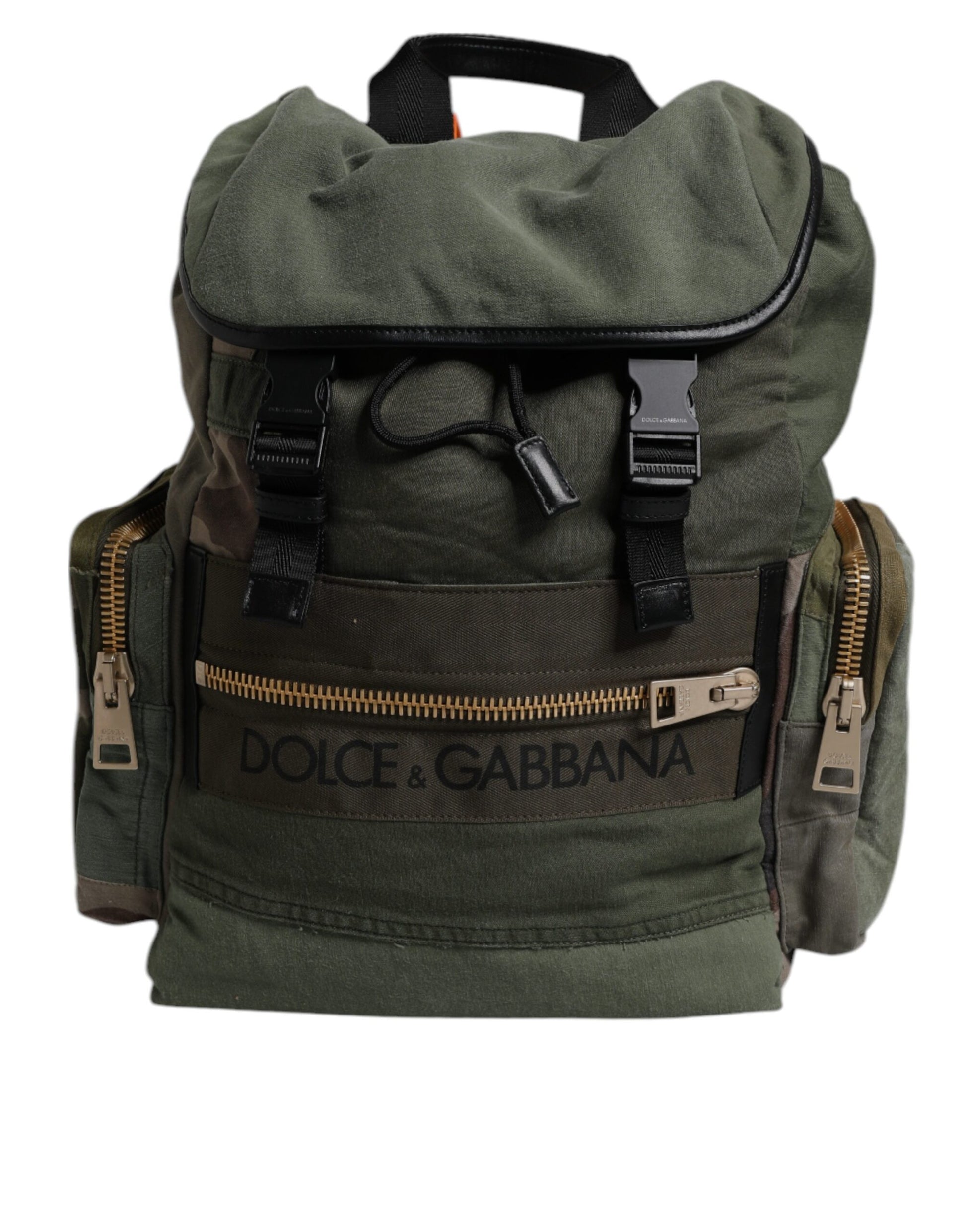 Dolce & Gabbana Military Green Patchwork Travel Backpack Bag - ClickThatClicks 