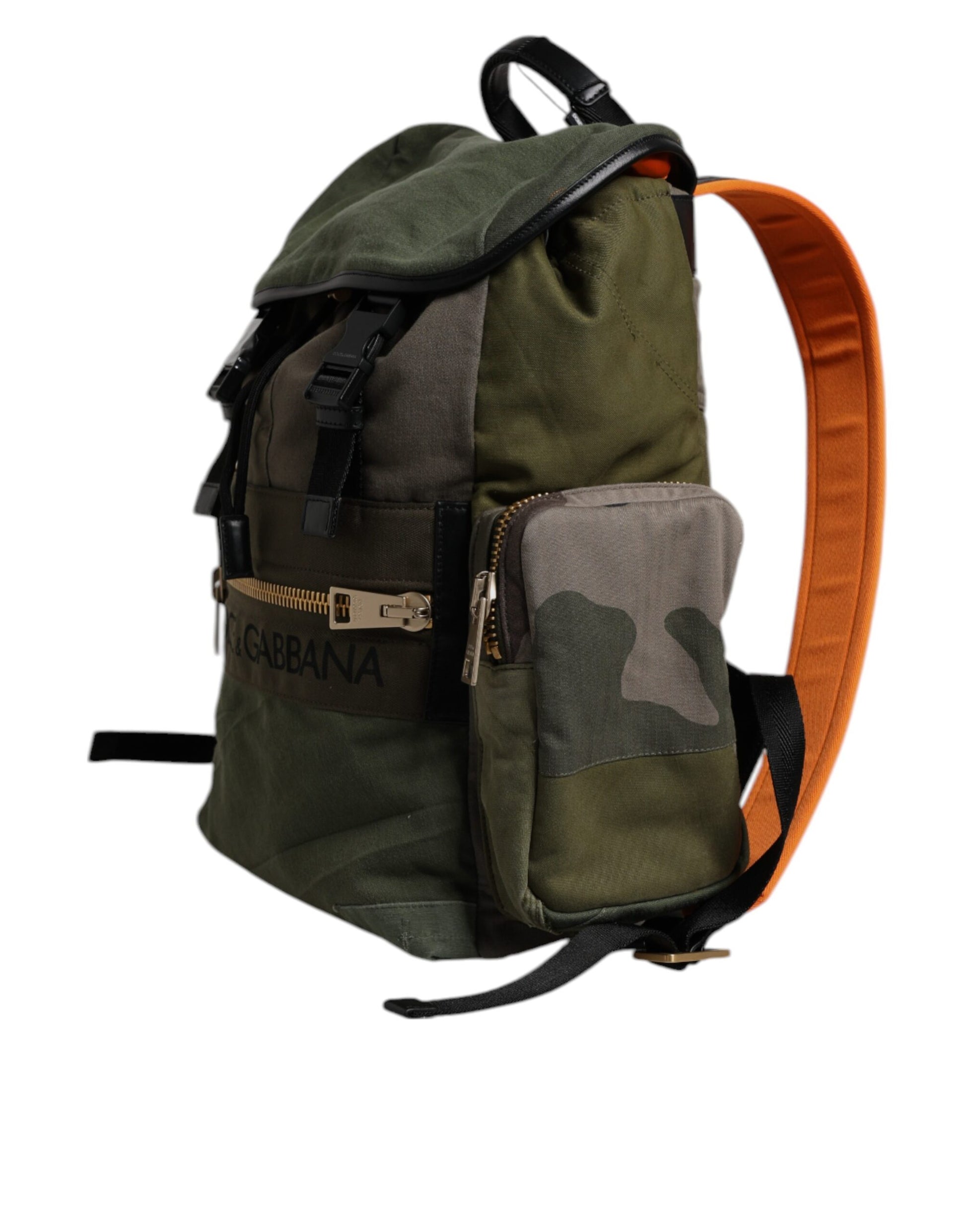 Dolce & Gabbana Military Green Patchwork School Backpack Bag - ClickThatClicks 