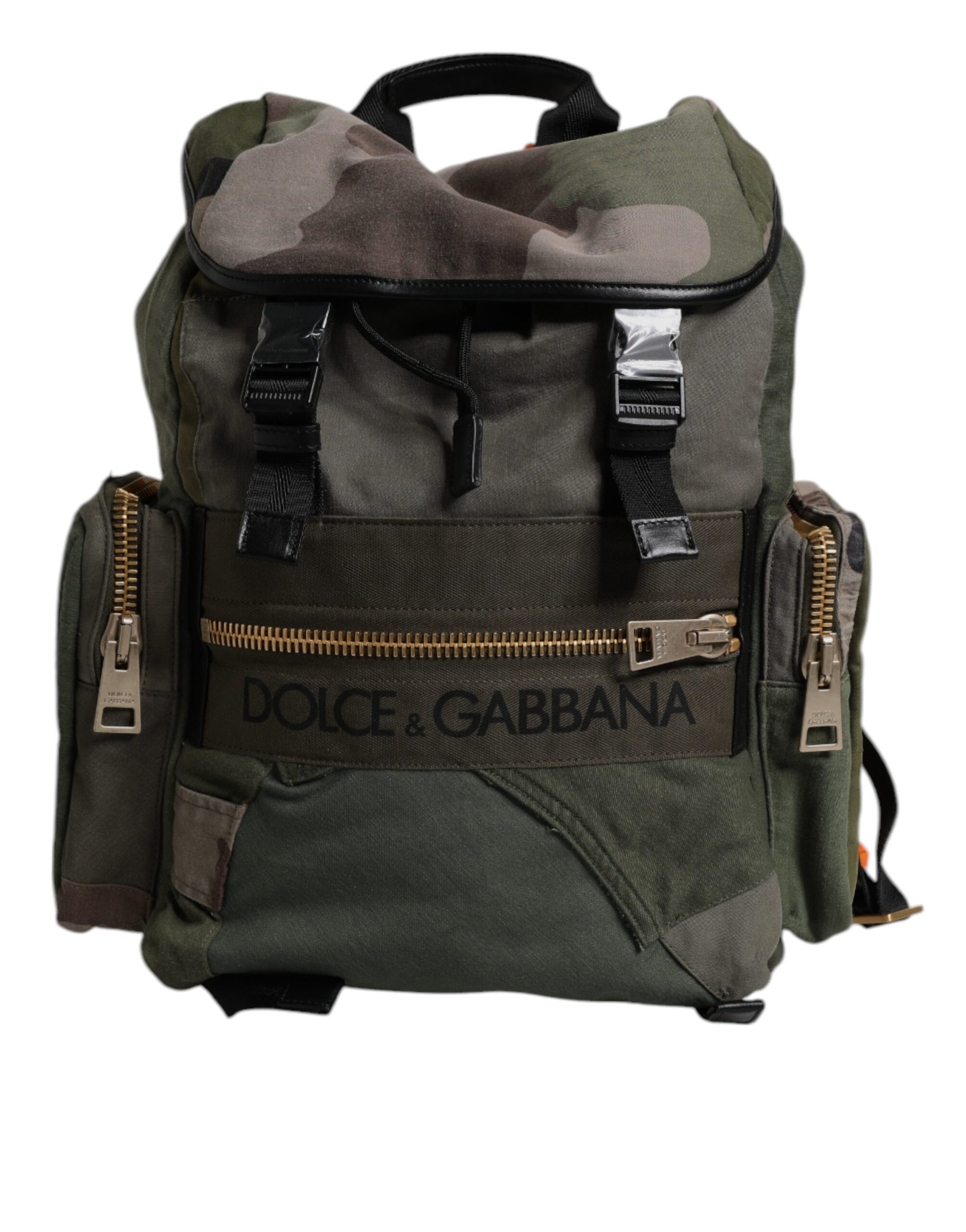 Dolce & Gabbana Military Green Patchwork Travel Backpack Bag - ClickThatClicks 