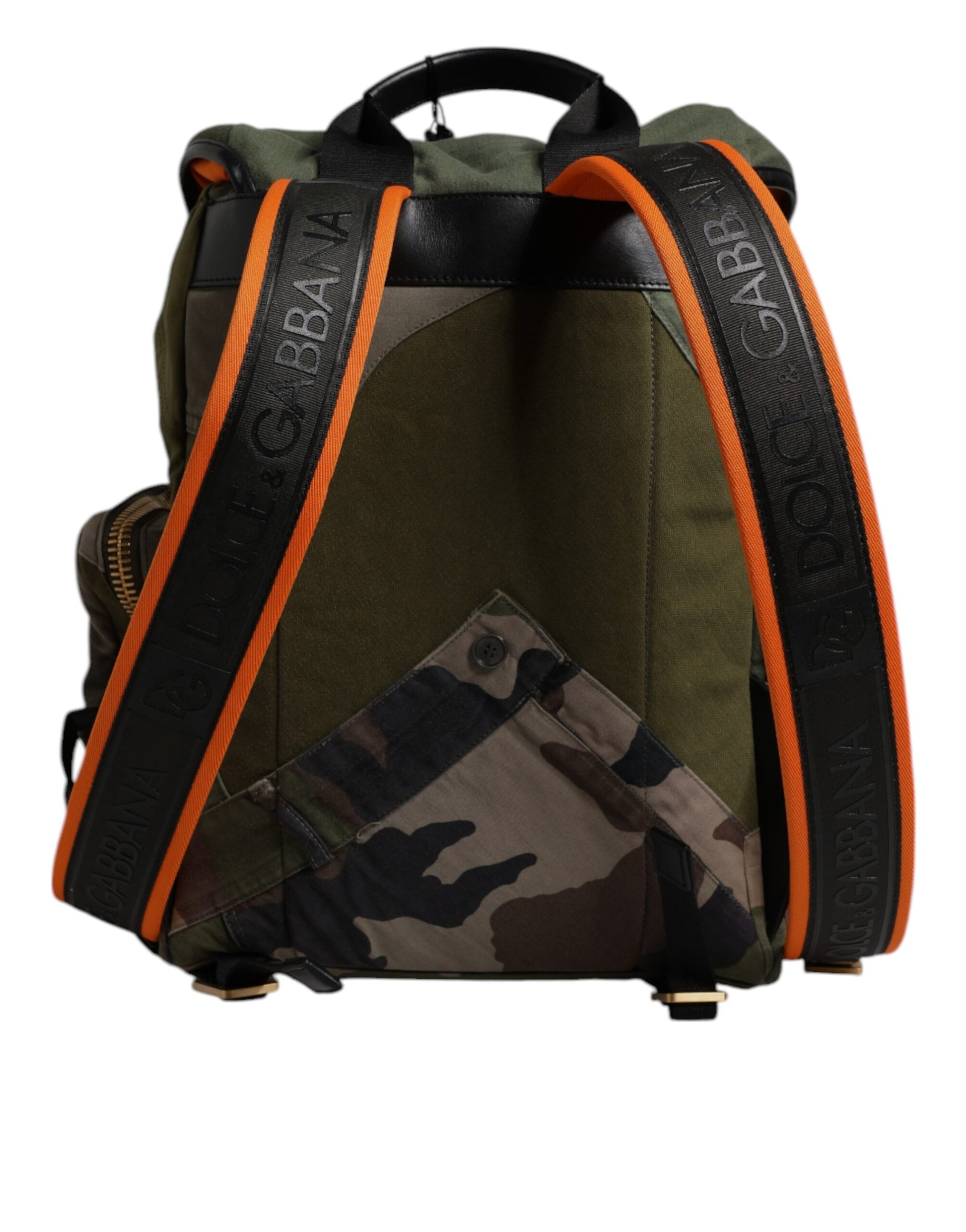 Dolce & Gabbana Military Green Patchwork Travel Backpack Bag - ClickThatClicks 