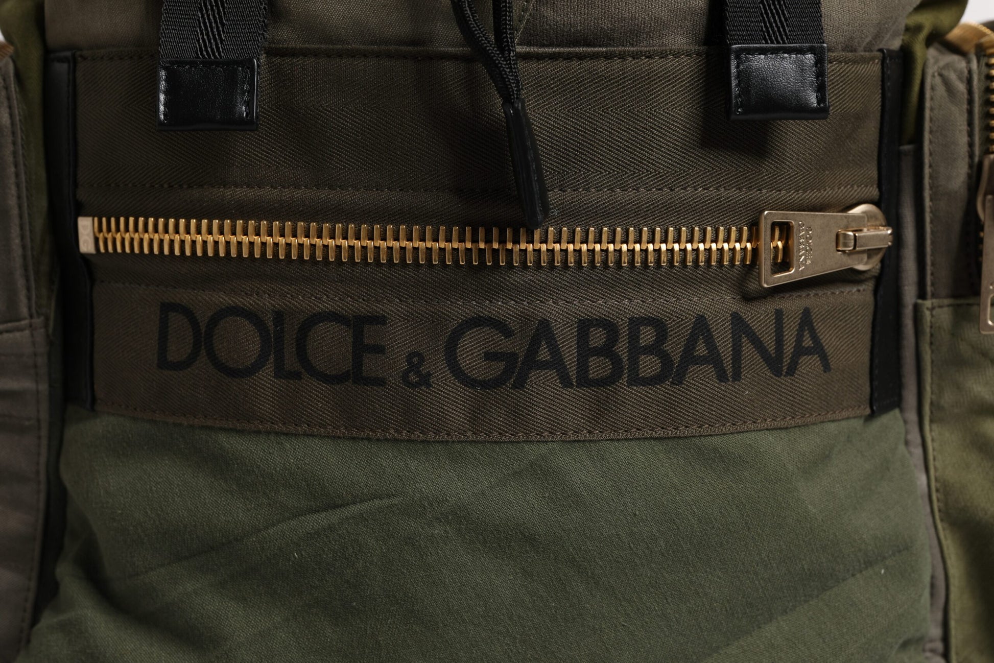 Dolce & Gabbana Military Green Patchwork Travel Backpack Bag - ClickThatClicks 