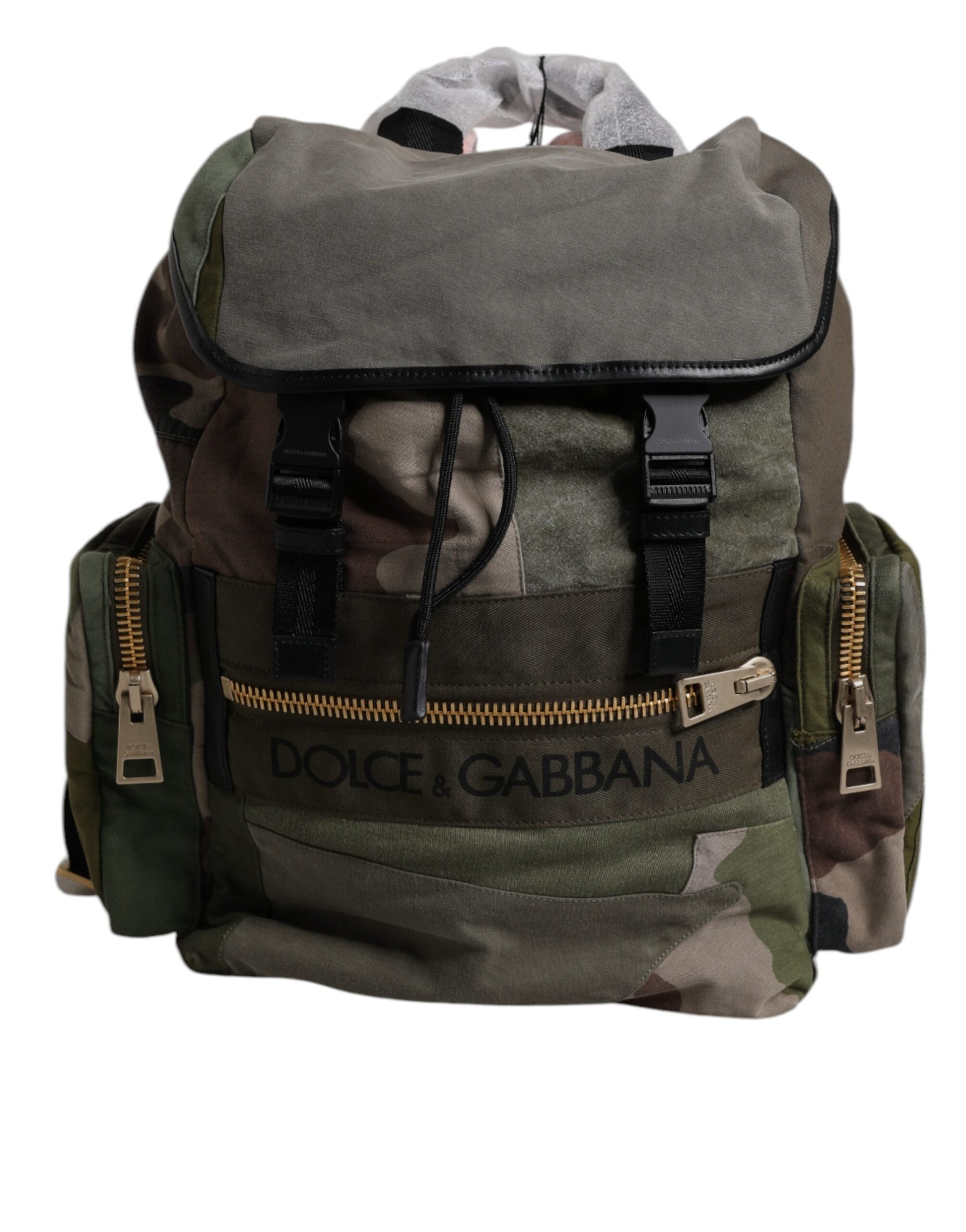 Dolce & Gabbana Military Green Patchwork School Backpack Bag - ClickThatClicks 