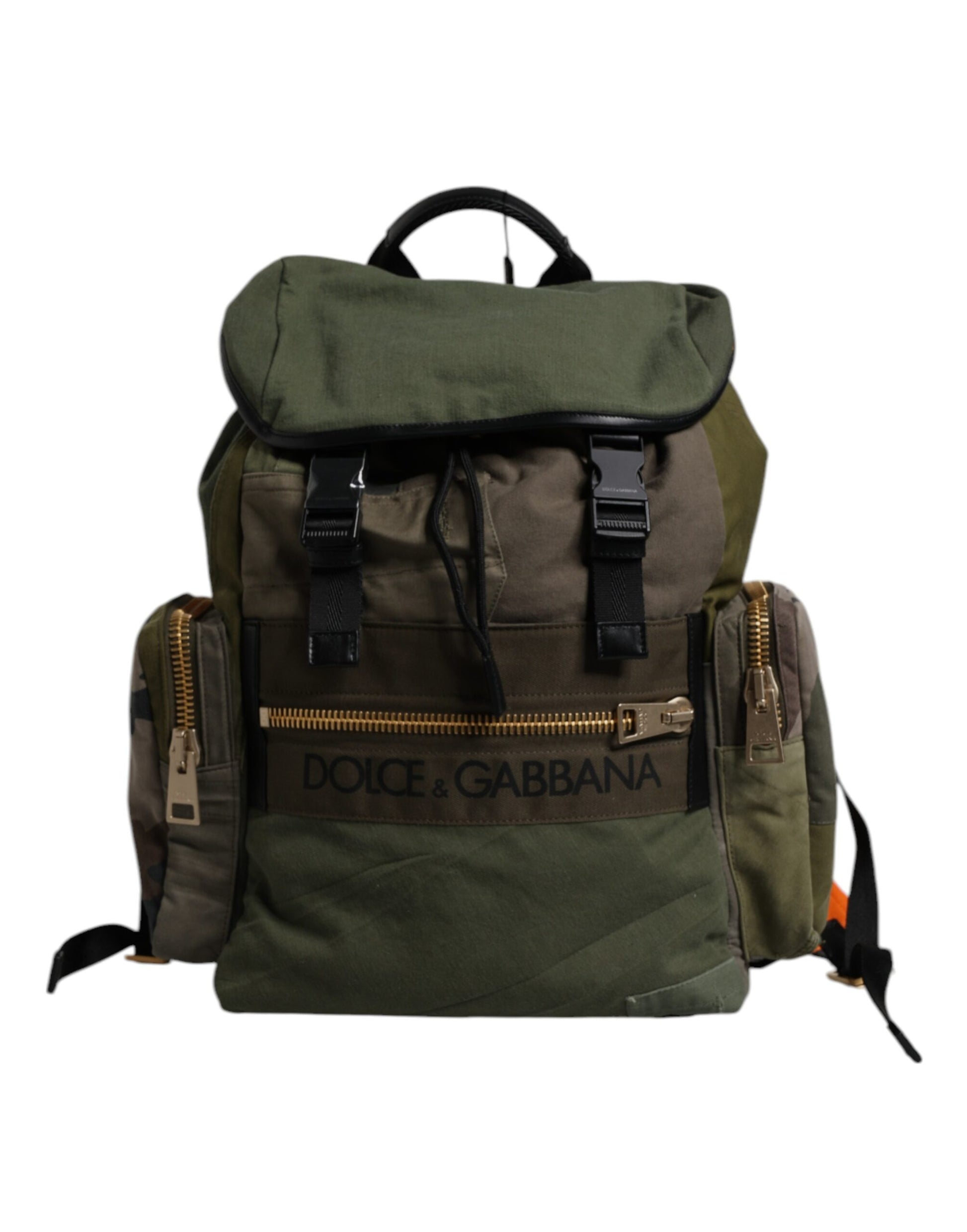 Dolce & Gabbana Military Green Patchwork Travel Backpack Bag - ClickThatClicks 